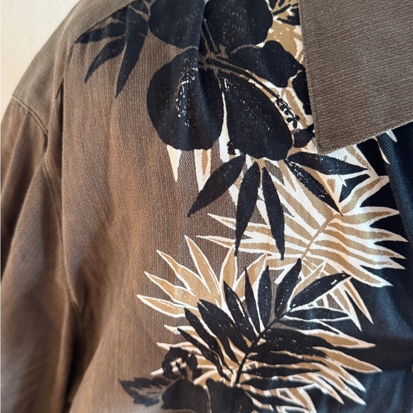 Shirt Brown and Black Floral Button-Up Shirt - Picture 8 of 10